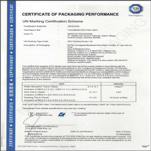 IIp/UN certified DG packaging