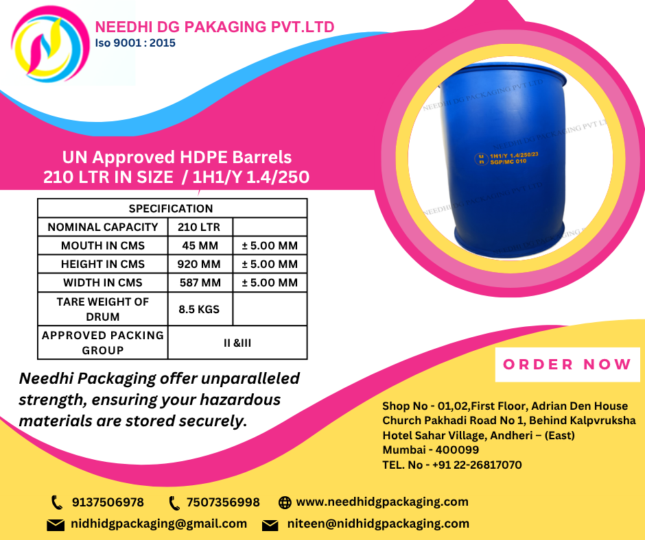 210 LTR HDPE Barrel